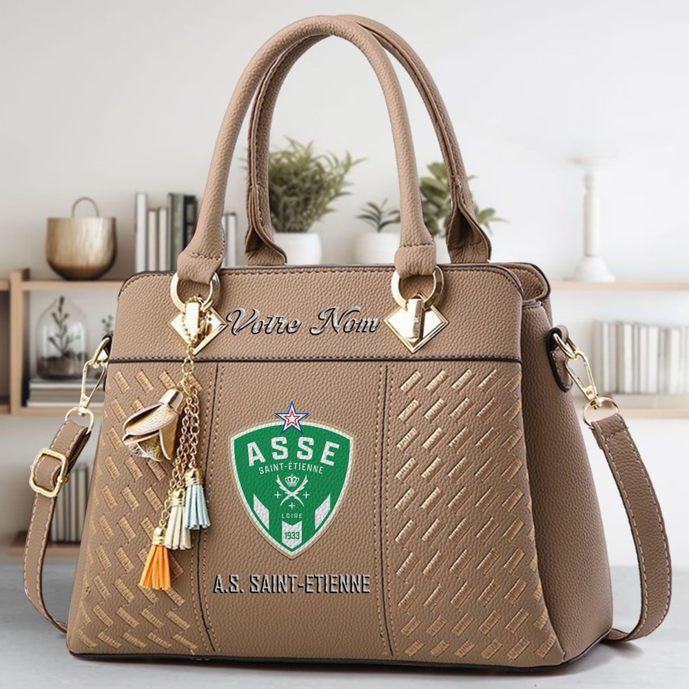 AS Saint Etienne Logo Crossbody Zip Hand Bag With Tassel Custom Name For Women - Image 3