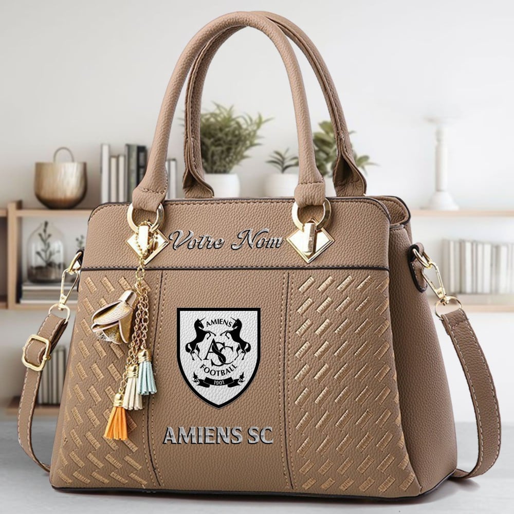 Amiens SC Logo Crossbody Zip Hand Bag With Tassel Custom Name For Women - Image 3