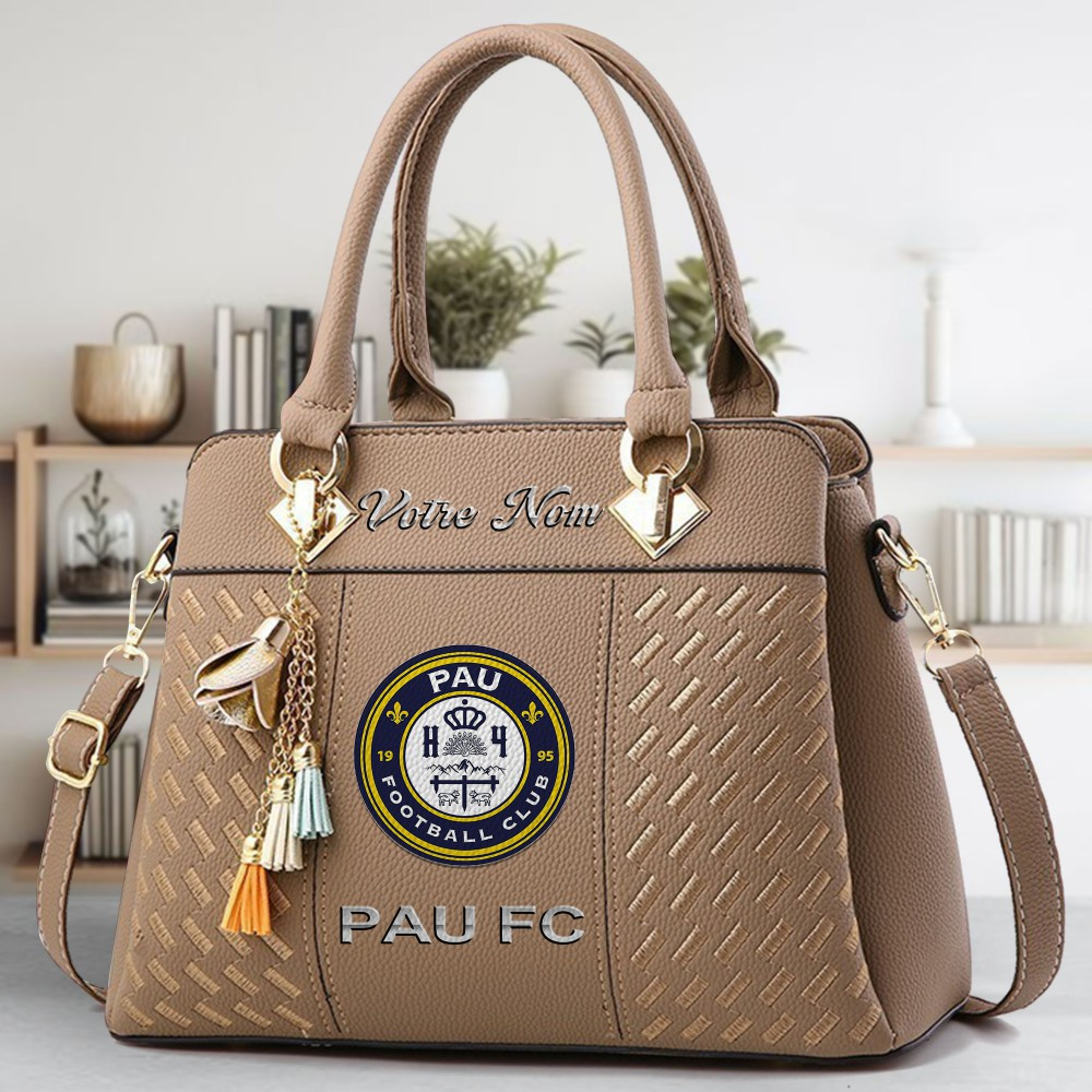 Pau Football Club Logo Crossbody Zip Hand Bag With Tassel Custom Name For Women - Image 3