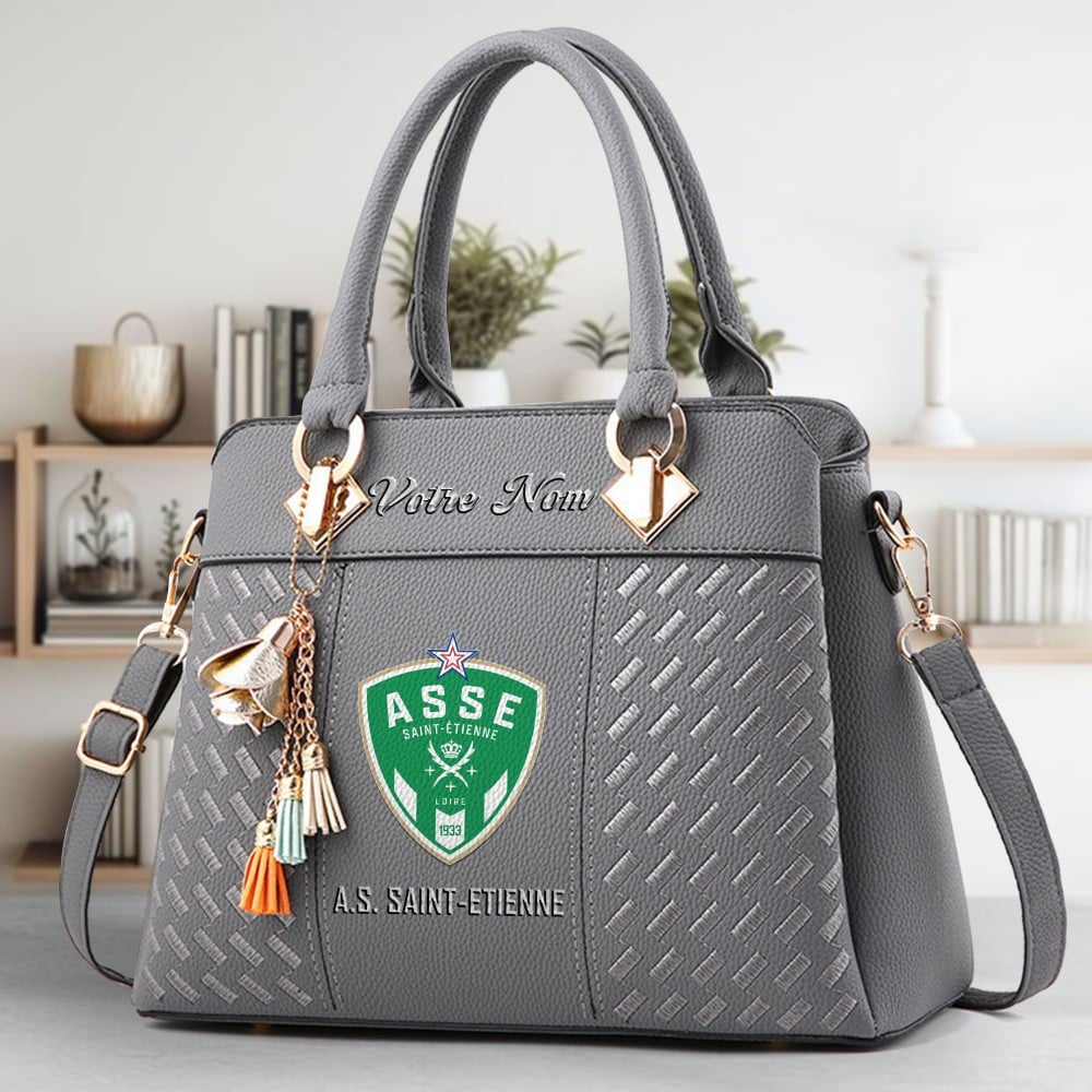 AS Saint Etienne Logo Crossbody Zip Hand Bag With Tassel Custom Name For Women - Image 4