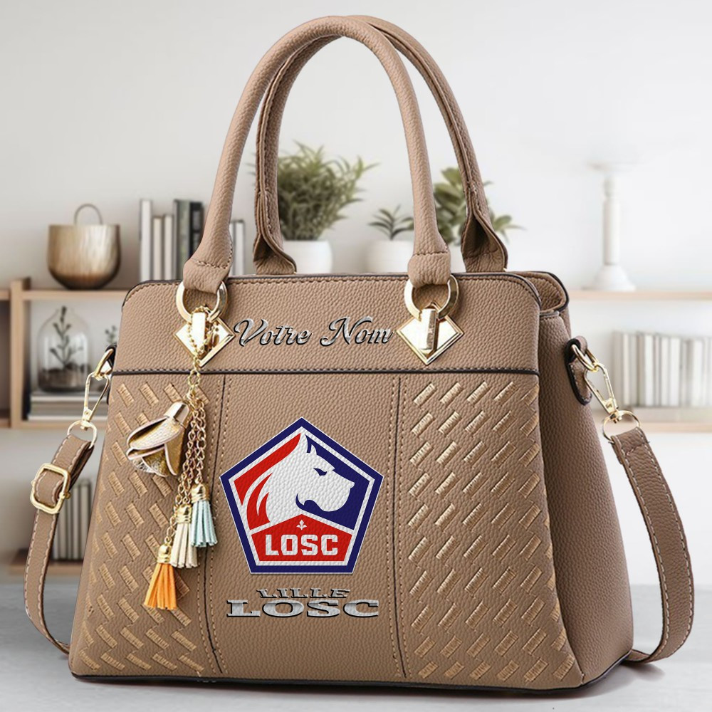 LOSC Lille Logo Crossbody Zip Hand Bag With Tassel Custom Name For Women - Image 3