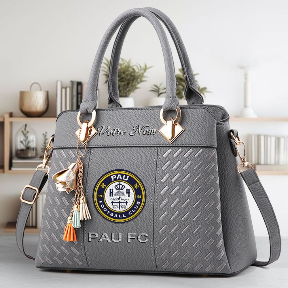 Pau Football Club Logo Crossbody Zip Hand Bag With Tassel Custom Name For Women - Image 4