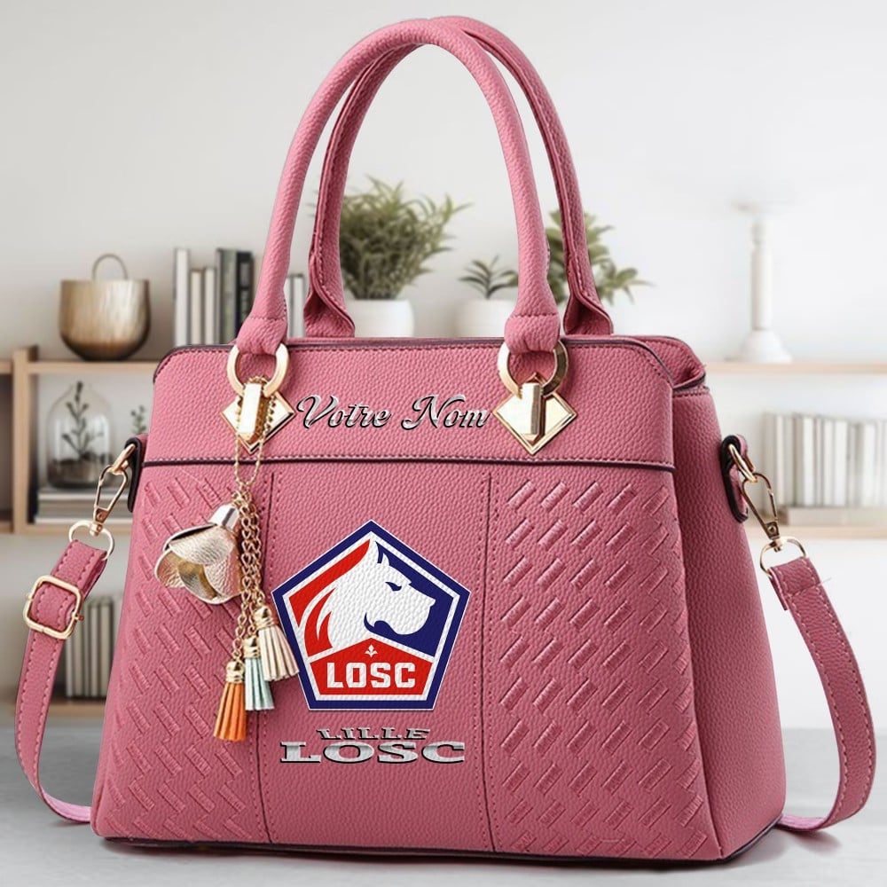 LOSC Lille Logo Crossbody Zip Hand Bag With Tassel Custom Name For Women - Image 5