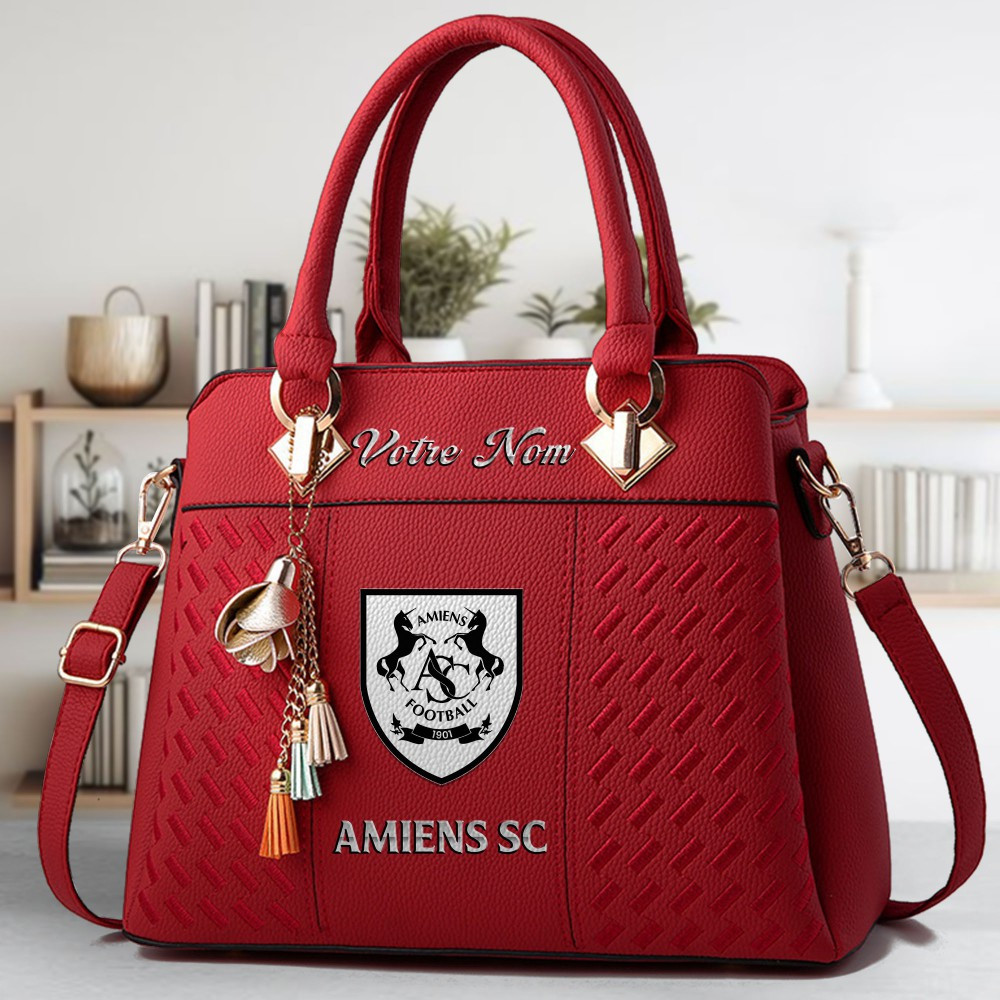 Amiens SC Logo Crossbody Zip Hand Bag With Tassel Custom Name For Women - Image 6