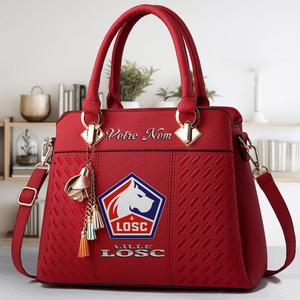 LOSC Lille Logo Crossbody Zip Hand Bag With Tassel Custom Name For Women - Image 6