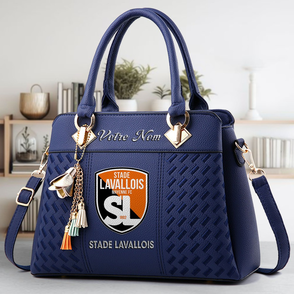 Stade Lavallois Mayenne FC Logo Crossbody Zip Hand Bag With Tassel Custom Name For Women - Image 2