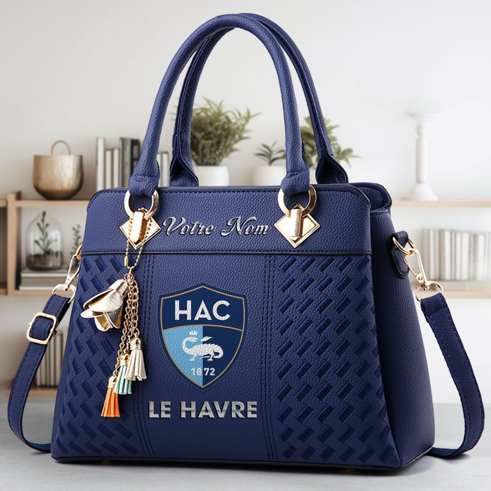 Havre Athletic Club Logo Crossbody Zip Hand Bag With Tassel Custom Name For Women - Image 2