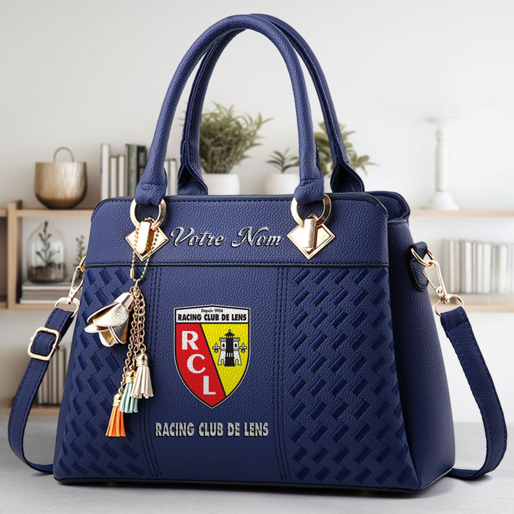 Racing Club de Lens Logo Crossbody Zip Hand Bag With Tassel Custom Name For Women - Image 3