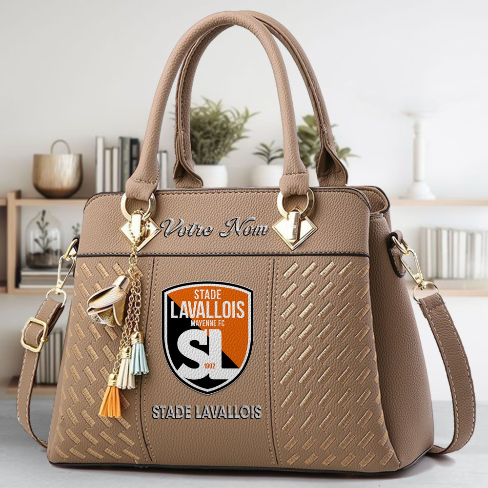 Stade Lavallois Mayenne FC Logo Crossbody Zip Hand Bag With Tassel Custom Name For Women - Image 3