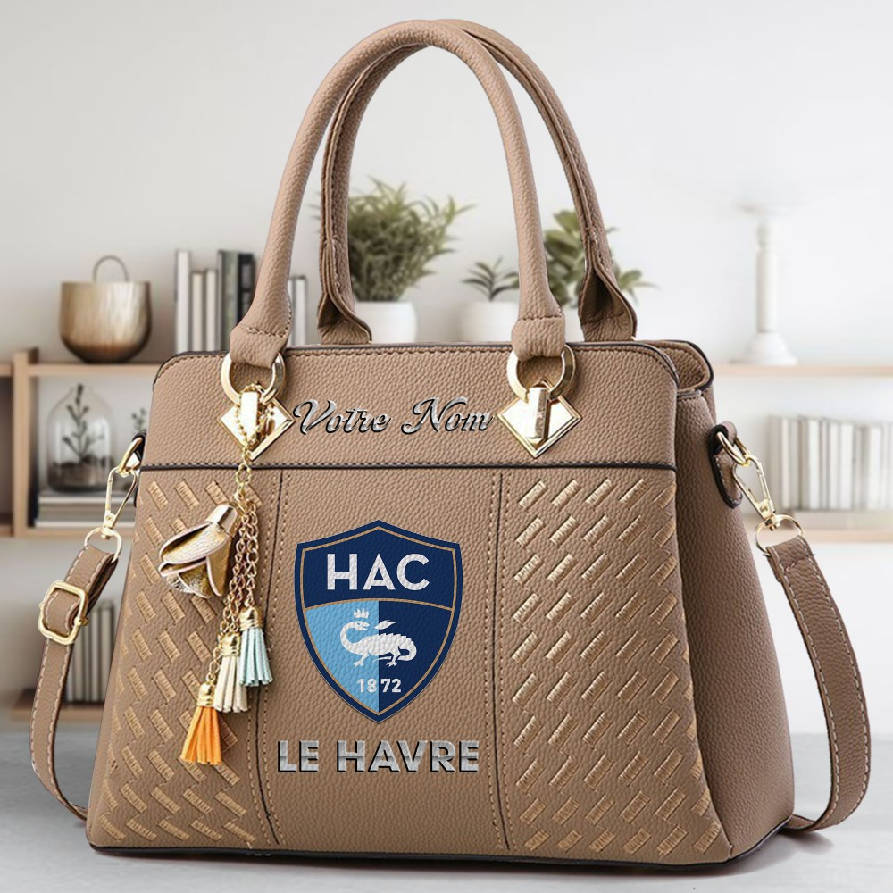 Havre Athletic Club Logo Crossbody Zip Hand Bag With Tassel Custom Name For Women - Image 3