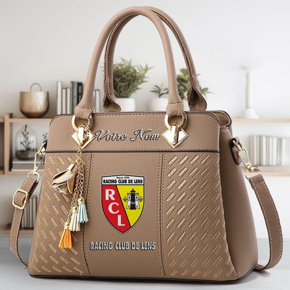 Racing Club de Lens Logo Crossbody Zip Hand Bag With Tassel Custom Name For Women - Image 4