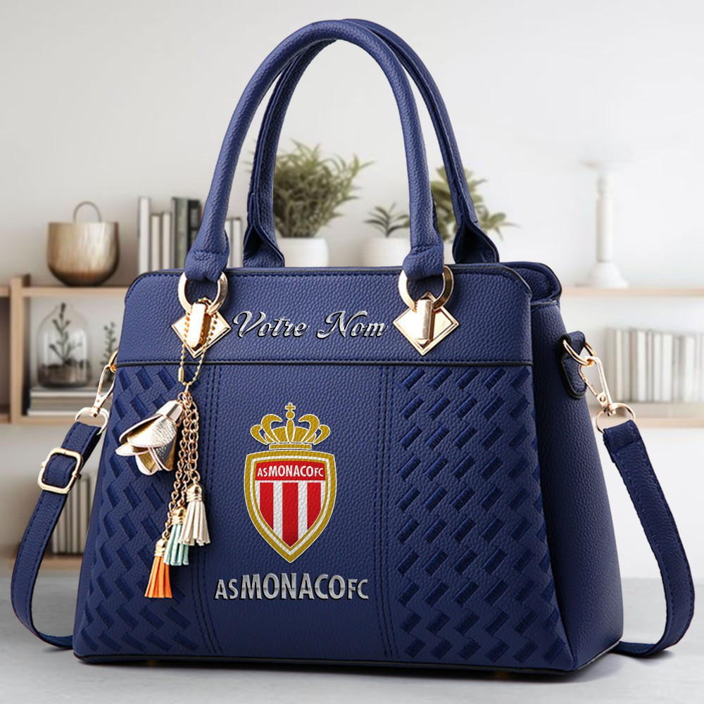 AS Monaco Logo Crossbody Zip Hand Bag With Tassel Custom Name For Women - Image 3