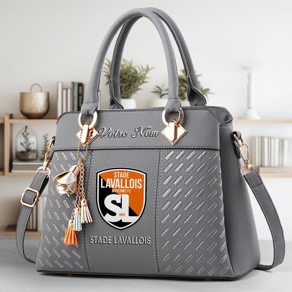 Stade Lavallois Mayenne FC Logo Crossbody Zip Hand Bag With Tassel Custom Name For Women - Image 4