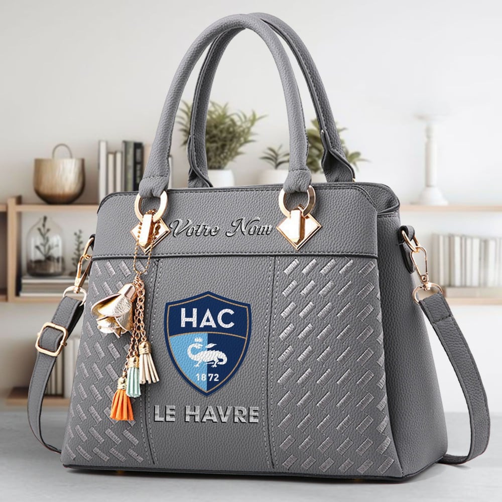 Havre Athletic Club Logo Crossbody Zip Hand Bag With Tassel Custom Name For Women - Image 4