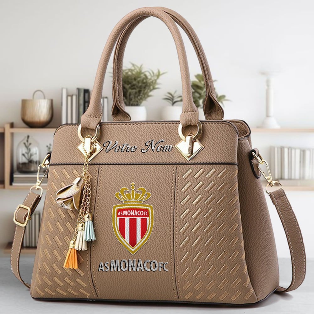AS Monaco Logo Crossbody Zip Hand Bag With Tassel Custom Name For Women - Image 4