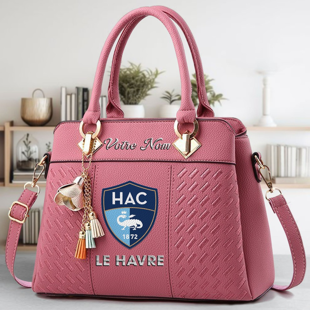 Havre Athletic Club Logo Crossbody Zip Hand Bag With Tassel Custom Name For Women - Image 5