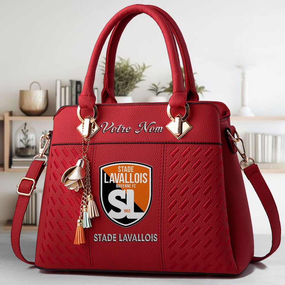 Stade Lavallois Mayenne FC Logo Crossbody Zip Hand Bag With Tassel Custom Name For Women - Image 6