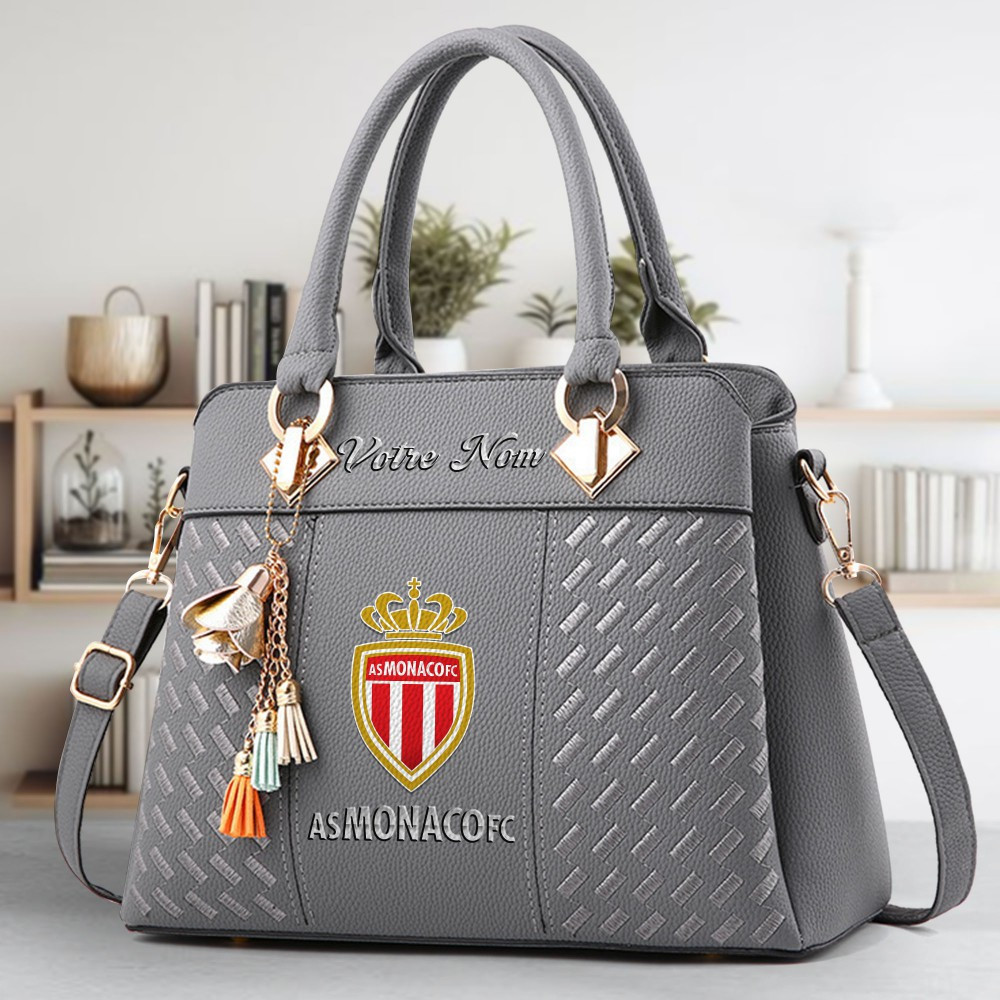 AS Monaco Logo Crossbody Zip Hand Bag With Tassel Custom Name For Women - Image 5