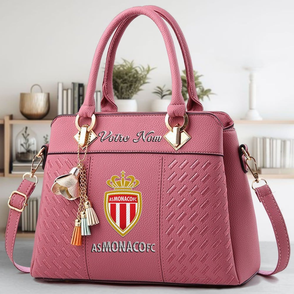 AS Monaco Logo Crossbody Zip Hand Bag With Tassel Custom Name For Women - Image 6