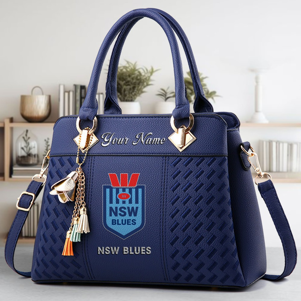 NSW blues Logo Crossbody Zip Hand Bag With Tassel Custom Name For Women - Image 2