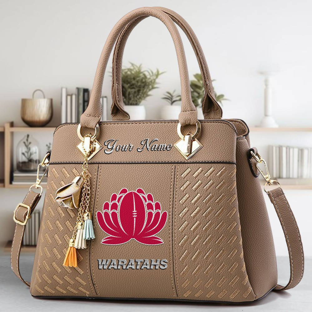 Waratahs Logo Crossbody Zip Hand Bag With Tassel Custom Name For Women - Image 4
