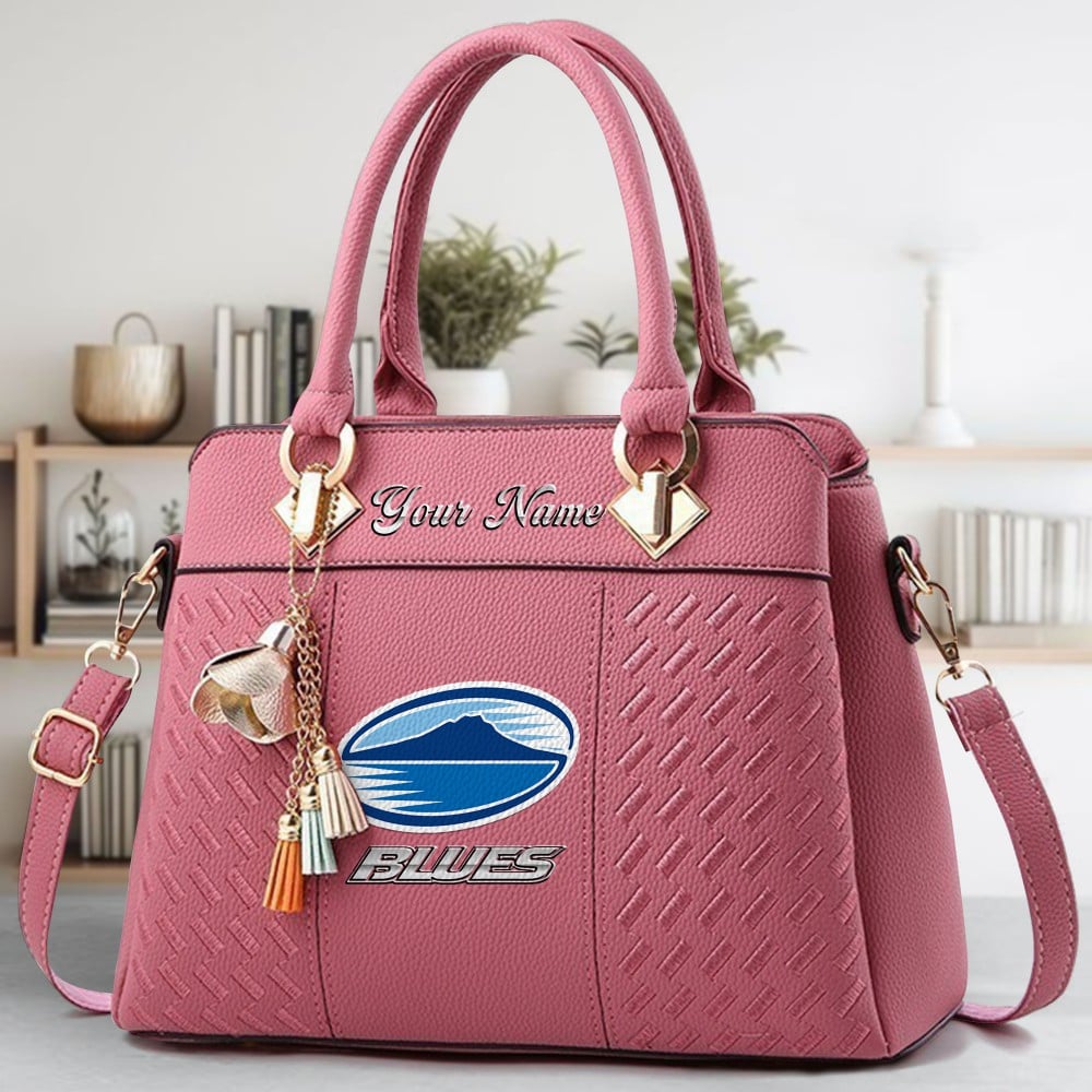 Blues Logo Crossbody Zip Hand Bag With Tassel Custom Name For Women - Image 5