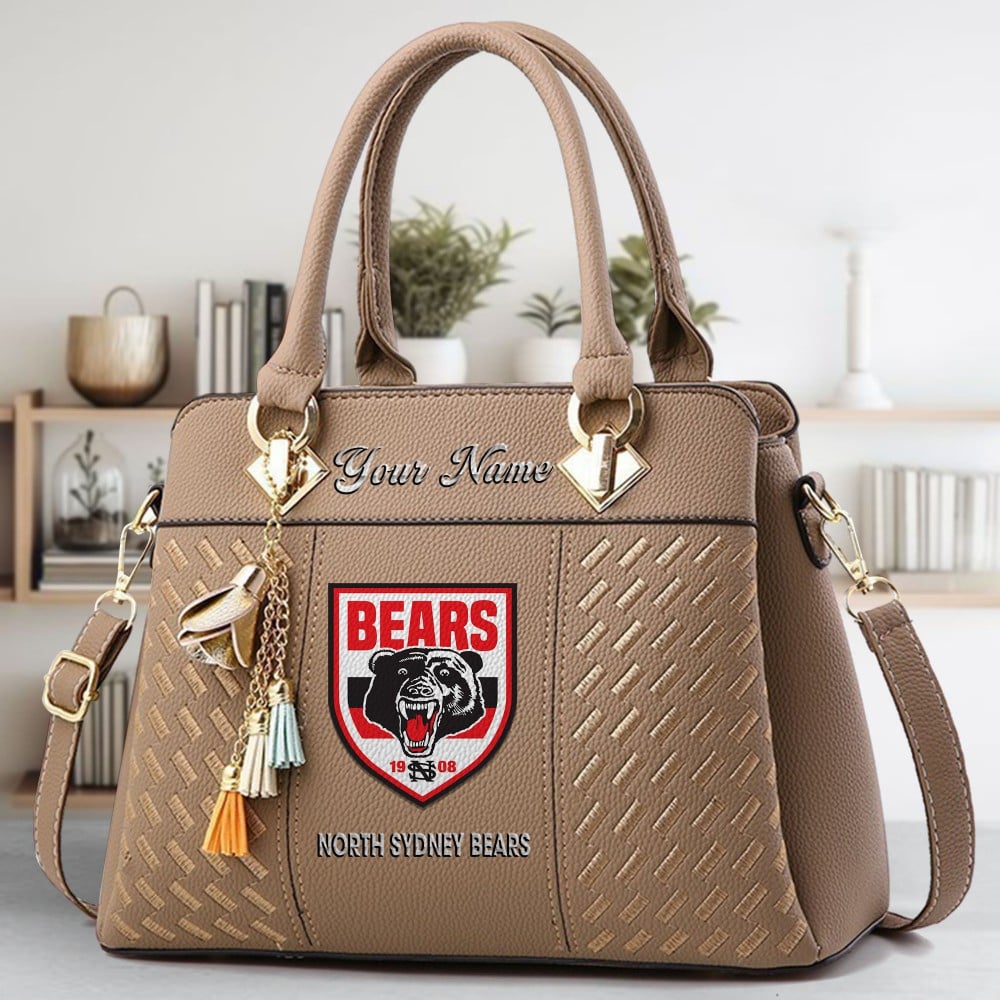 North Sydney Bears Logo Crossbody Zip Hand Bag With Tassel Custom Name For Women - Image 4