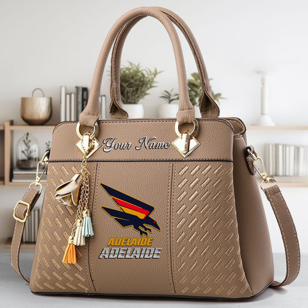 Adelaide Crows Logo Crossbody Zip Hand Bag With Tassel Custom Name For Women - Image 3