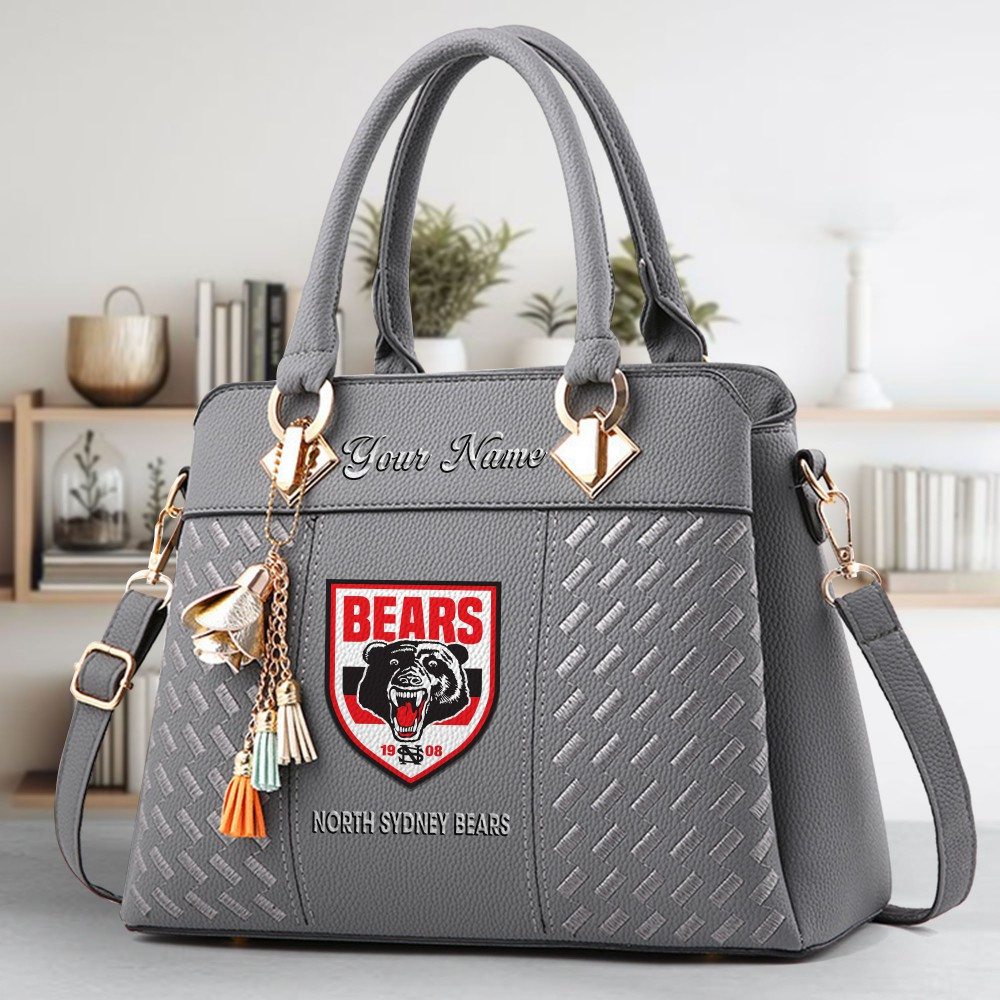 North Sydney Bears Logo Crossbody Zip Hand Bag With Tassel Custom Name For Women - Image 5