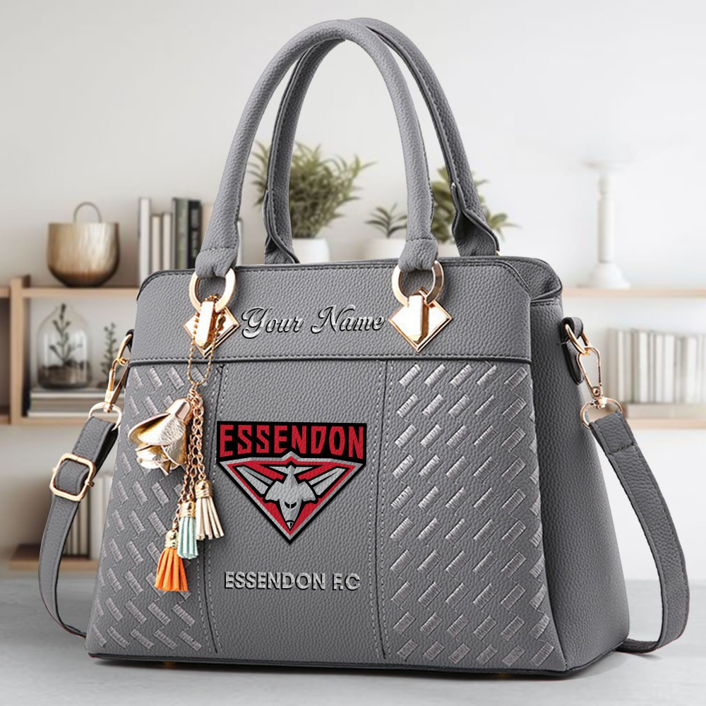 Essendon Football Club Logo Crossbody Zip Hand Bag With Tassel Custom Name For Women - Image 5
