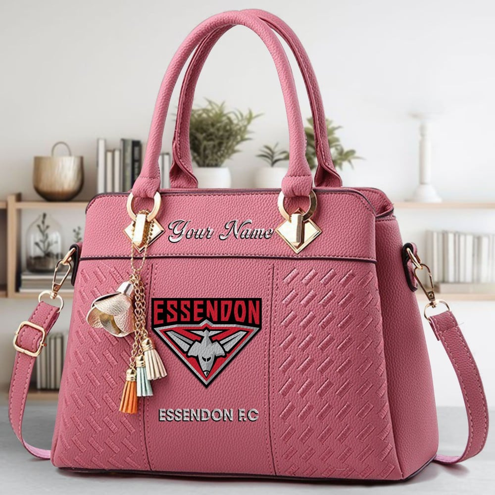 Essendon Football Club Logo Crossbody Zip Hand Bag With Tassel Custom Name For Women - Image 6