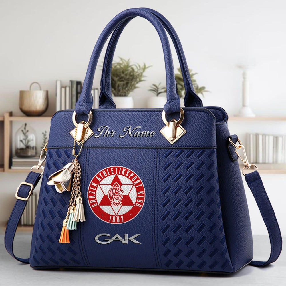 Grazer AK Logo Crossbody Zip Hand Bag With Tassel Custom Name For Women - Image 2
