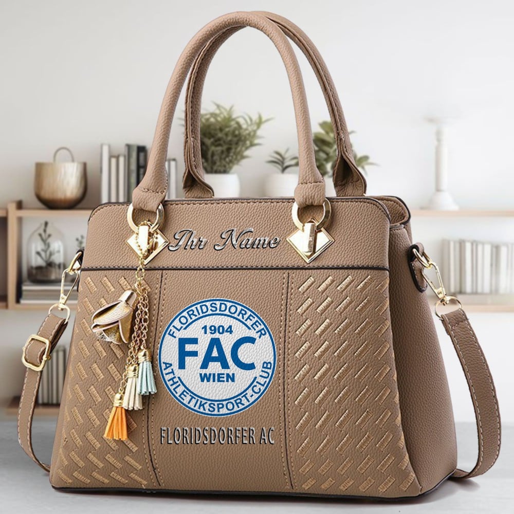 Floridsdorfer AC Logo Crossbody Zip Hand Bag With Tassel Custom Name For Women - Image 3