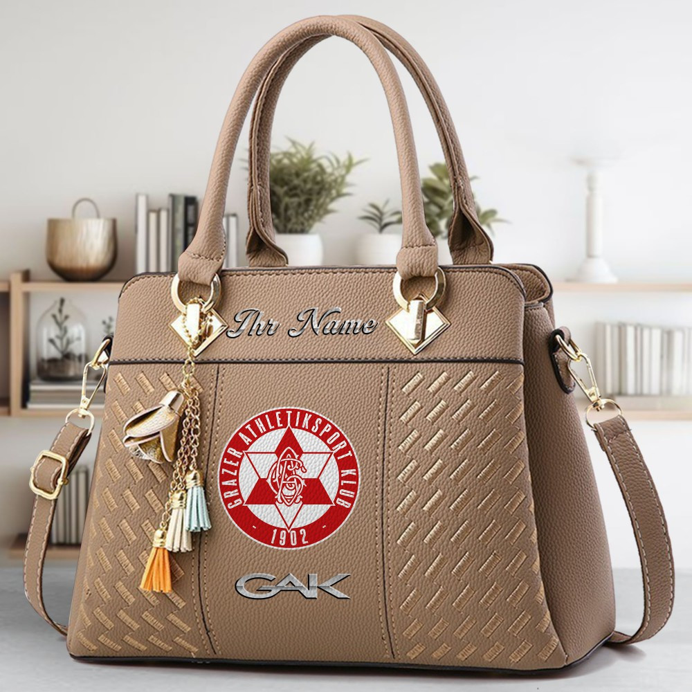 Grazer AK Logo Crossbody Zip Hand Bag With Tassel Custom Name For Women - Image 3