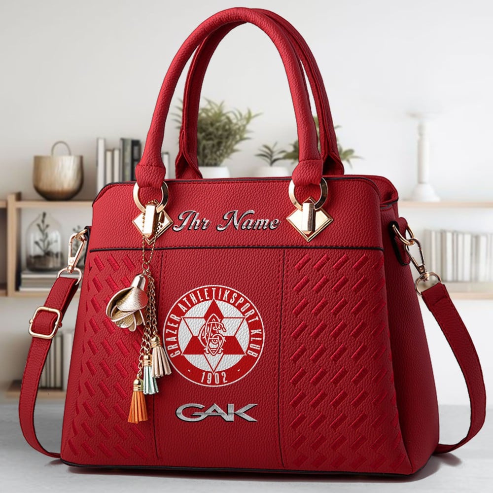 Grazer AK Logo Crossbody Zip Hand Bag With Tassel Custom Name For Women - Image 6