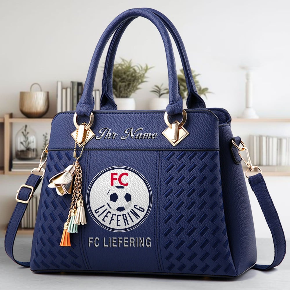 FC Liefering Logo Crossbody Zip Hand Bag With Tassel Custom Name For Women - Image 2