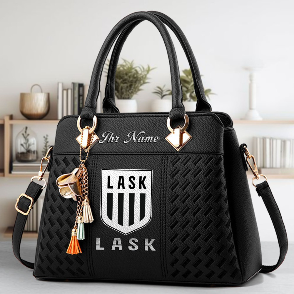 LASK Logo Crossbody Zip Hand Bag With Tassel Custom Name For Women - Image 2