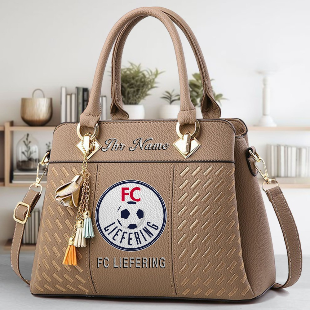 FC Liefering Logo Crossbody Zip Hand Bag With Tassel Custom Name For Women - Image 3
