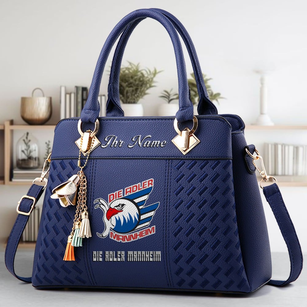 Adler Mannheim Logo Crossbody Zip Hand Bag With Tassel Custom Name For Women - Image 3