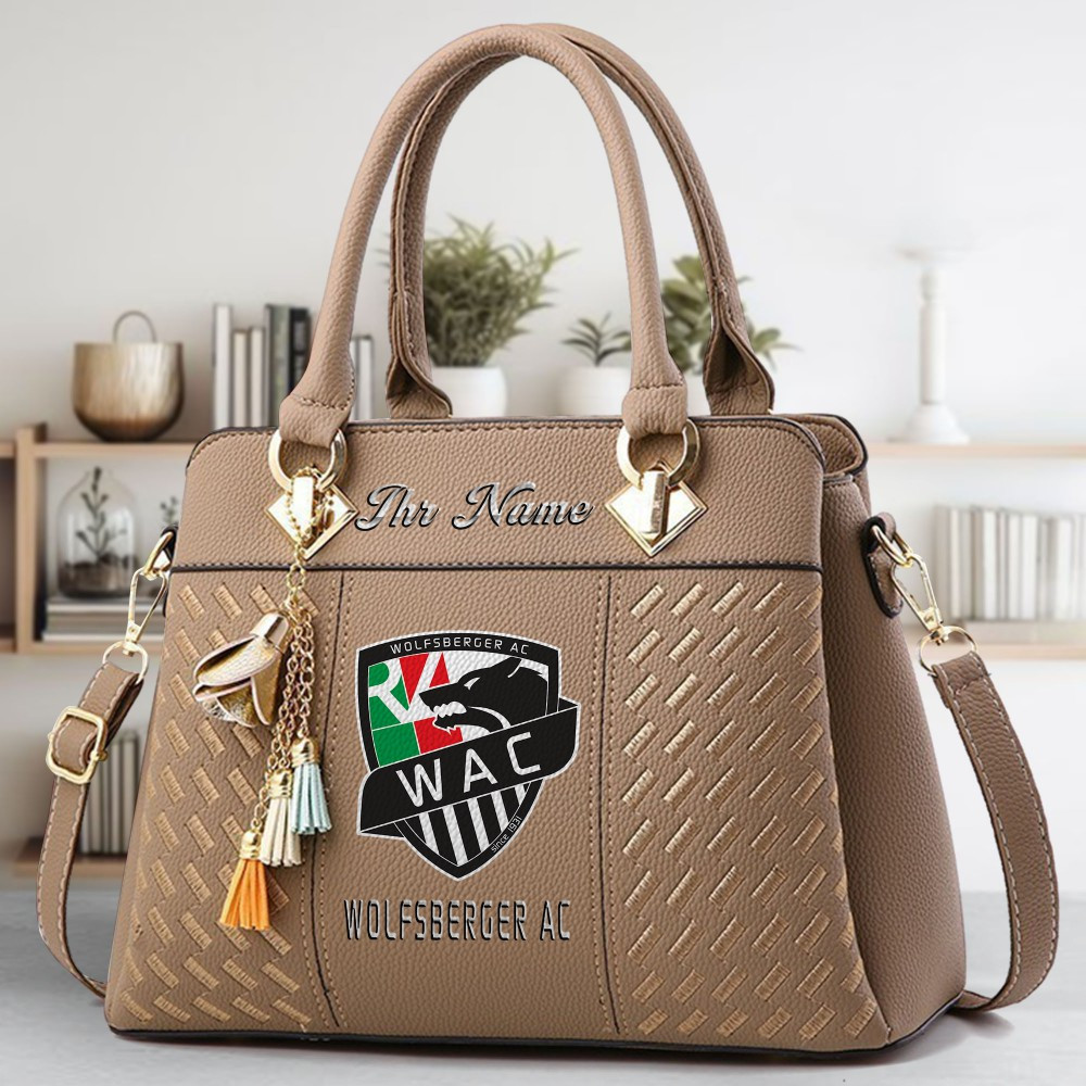 Wolfsberger AC Logo Crossbody Zip Hand Bag With Tassel Custom Name For Women - Image 3
