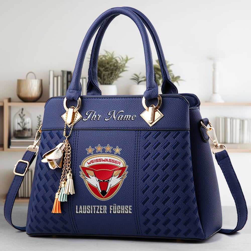 Lausitzer Fuchse Logo Crossbody Zip Hand Bag With Tassel Custom Name For Women - Image 3