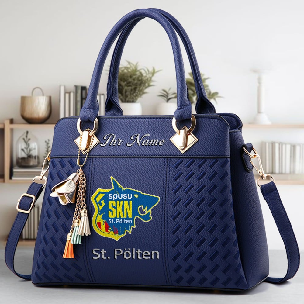 SKN St. Polten Logo Crossbody Zip Hand Bag With Tassel Custom Name For Women - Image 3