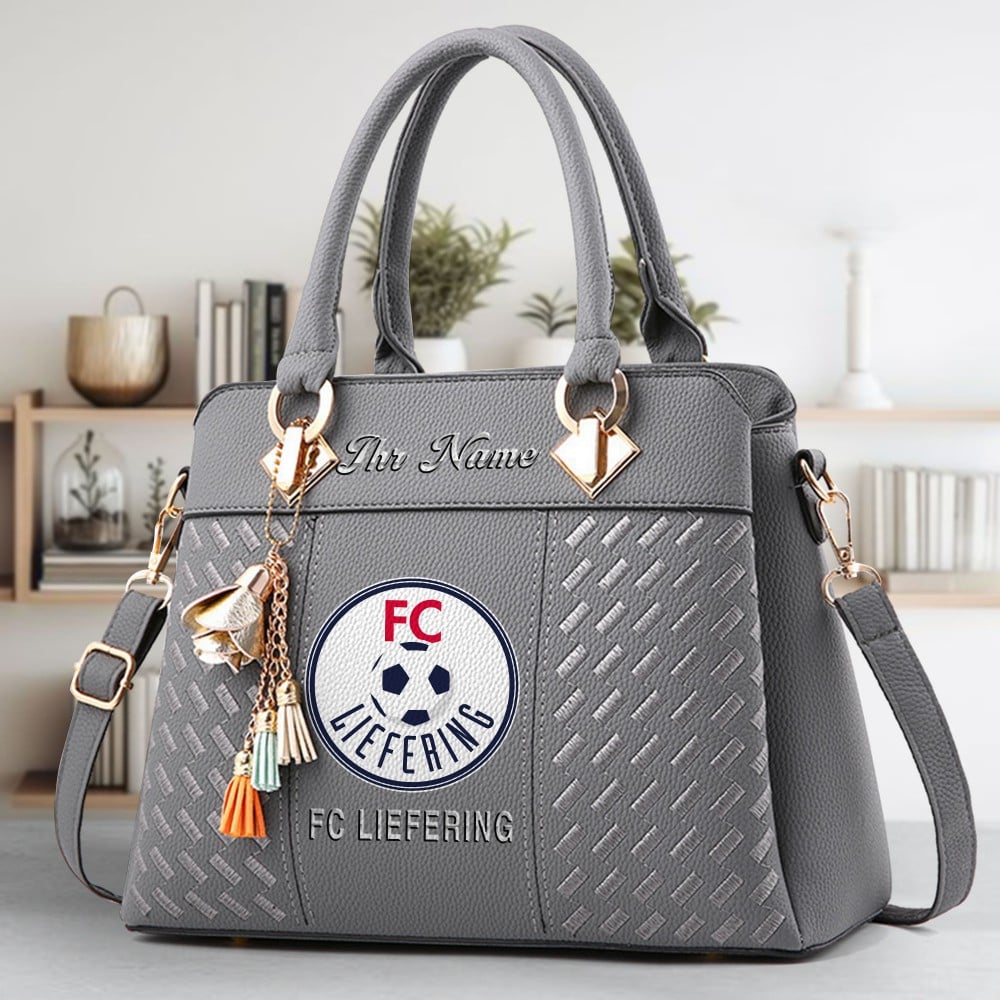 FC Liefering Logo Crossbody Zip Hand Bag With Tassel Custom Name For Women - Image 4