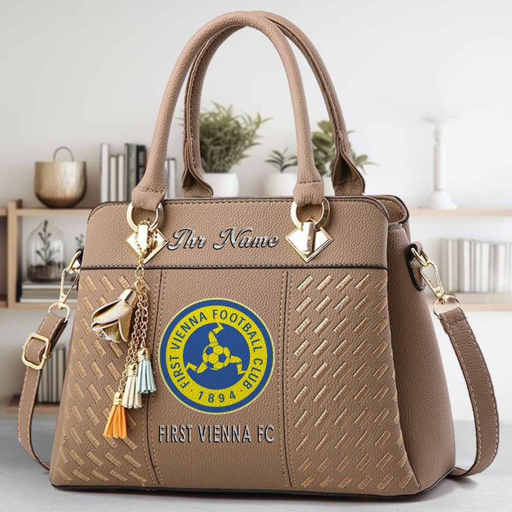 First Vienna FC Logo Crossbody Zip Hand Bag With Tassel Custom Name For Women - Image 3