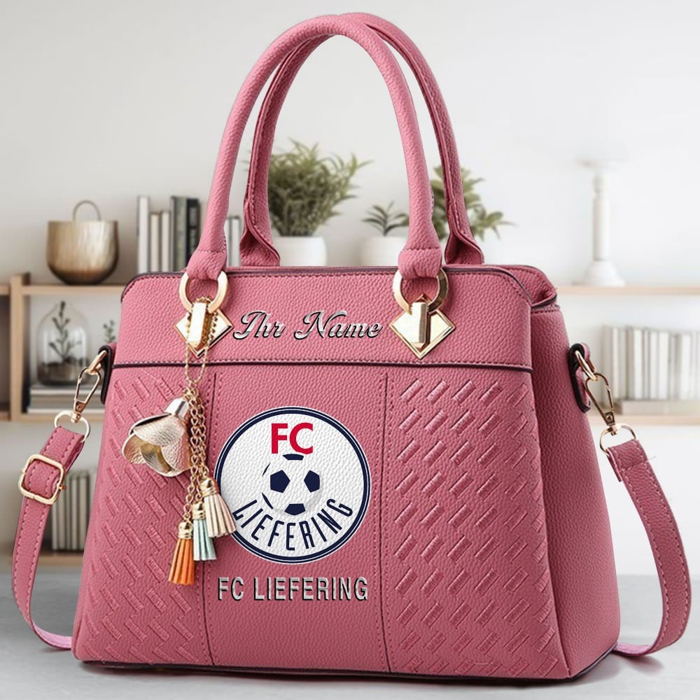 FC Liefering Logo Crossbody Zip Hand Bag With Tassel Custom Name For Women - Image 5