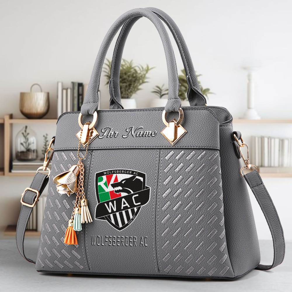 Wolfsberger AC Logo Crossbody Zip Hand Bag With Tassel Custom Name For Women - Image 4