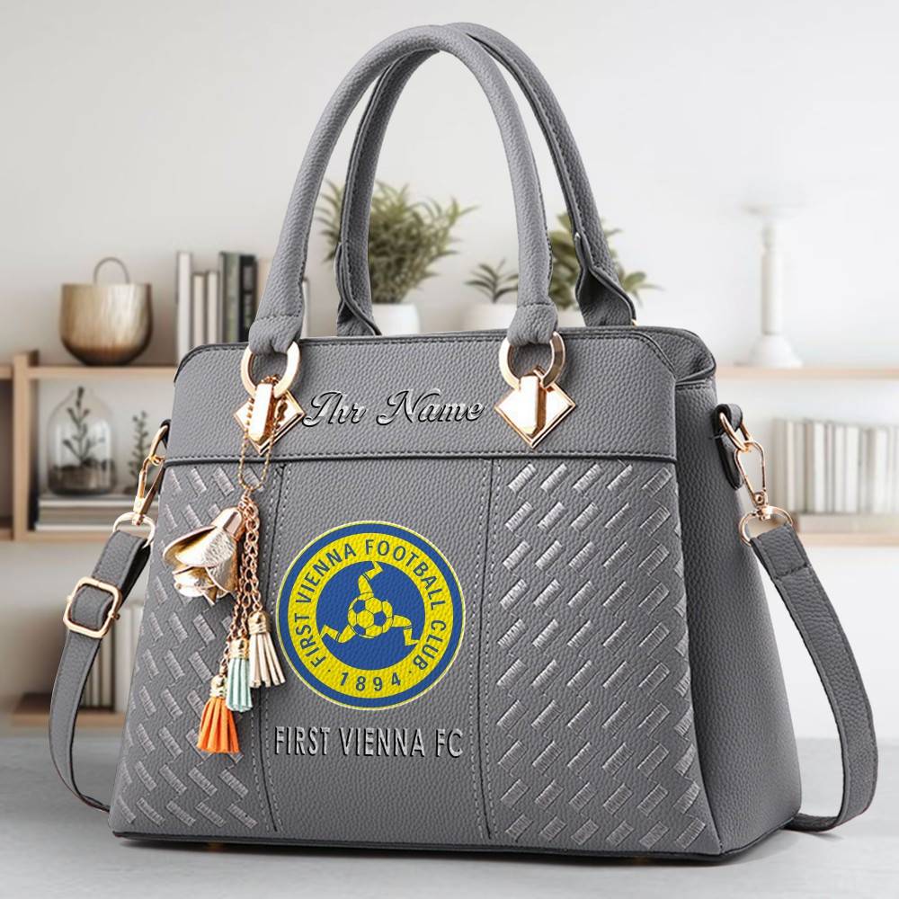 First Vienna FC Logo Crossbody Zip Hand Bag With Tassel Custom Name For Women - Image 4