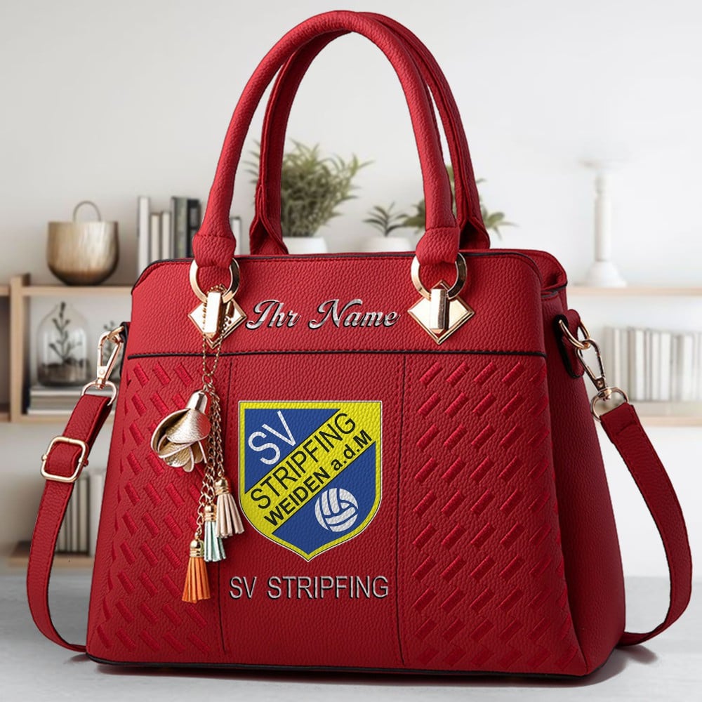 SV Stripfing Logo Crossbody Zip Hand Bag With Tassel Custom Name For Women - Image 6