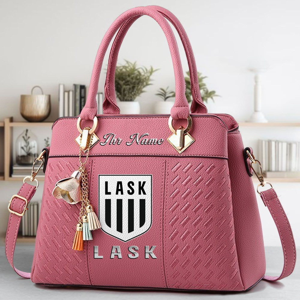 LASK Logo Crossbody Zip Hand Bag With Tassel Custom Name For Women - Image 5
