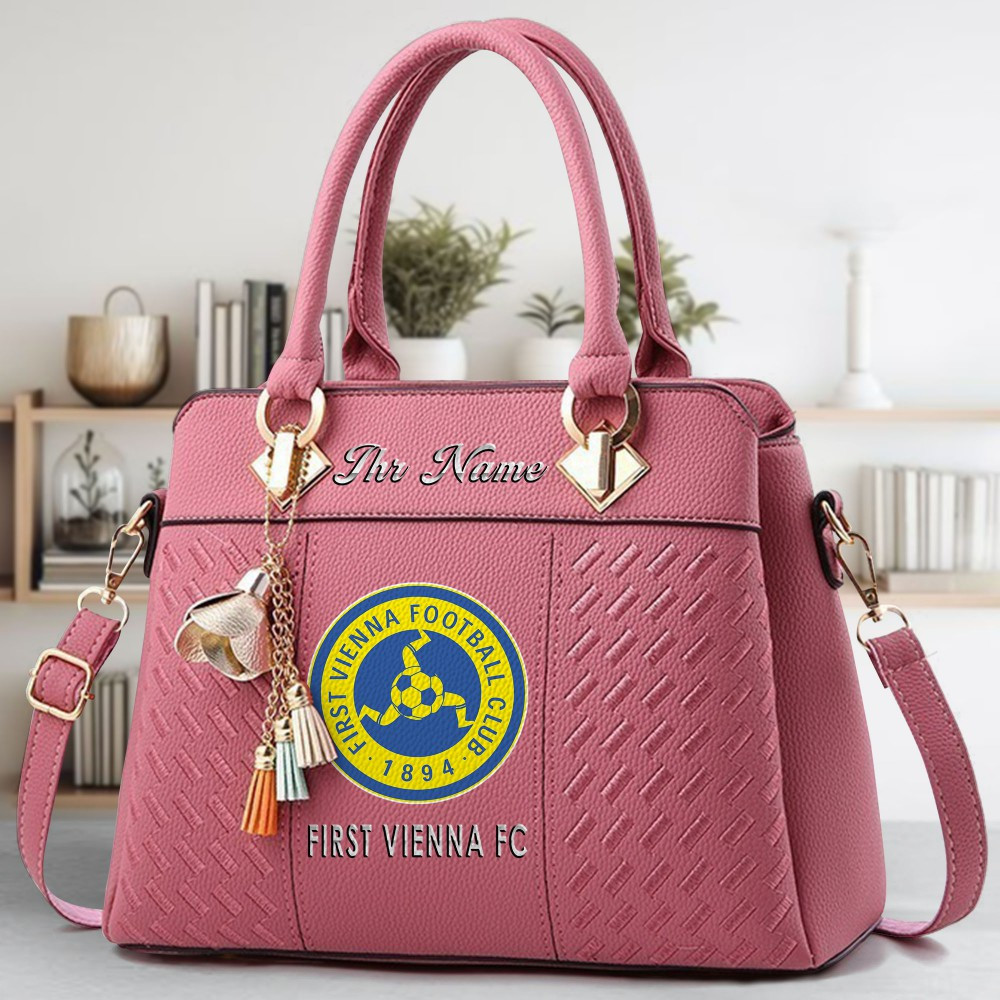 First Vienna FC Logo Crossbody Zip Hand Bag With Tassel Custom Name For Women - Image 5